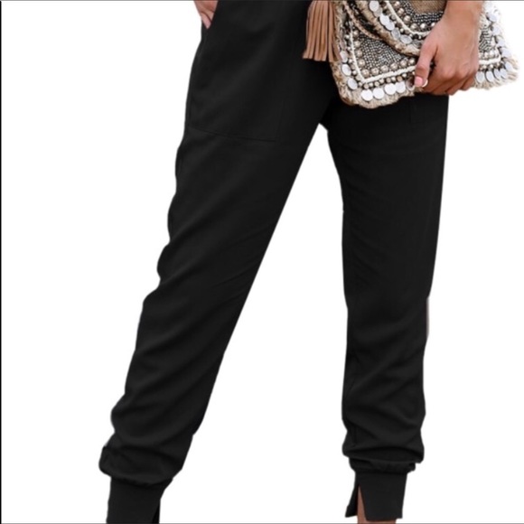 Black Cotton Joggers - Picture 9 of 9